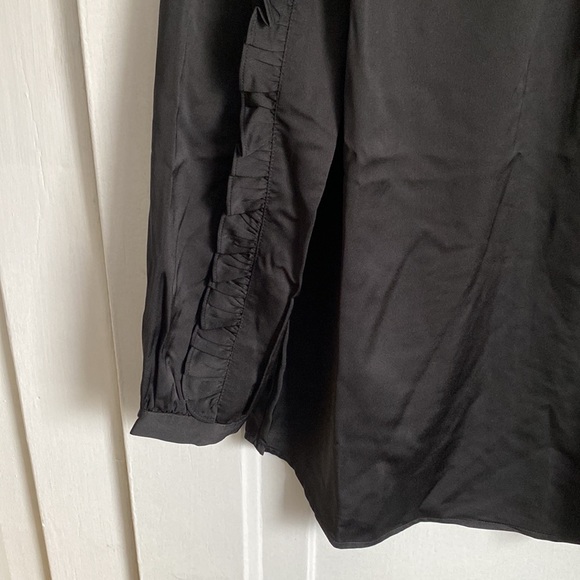 J Crew Ruffle Sleeve Top Long Sleeve Satin Shirt - Picture 7 of 9
